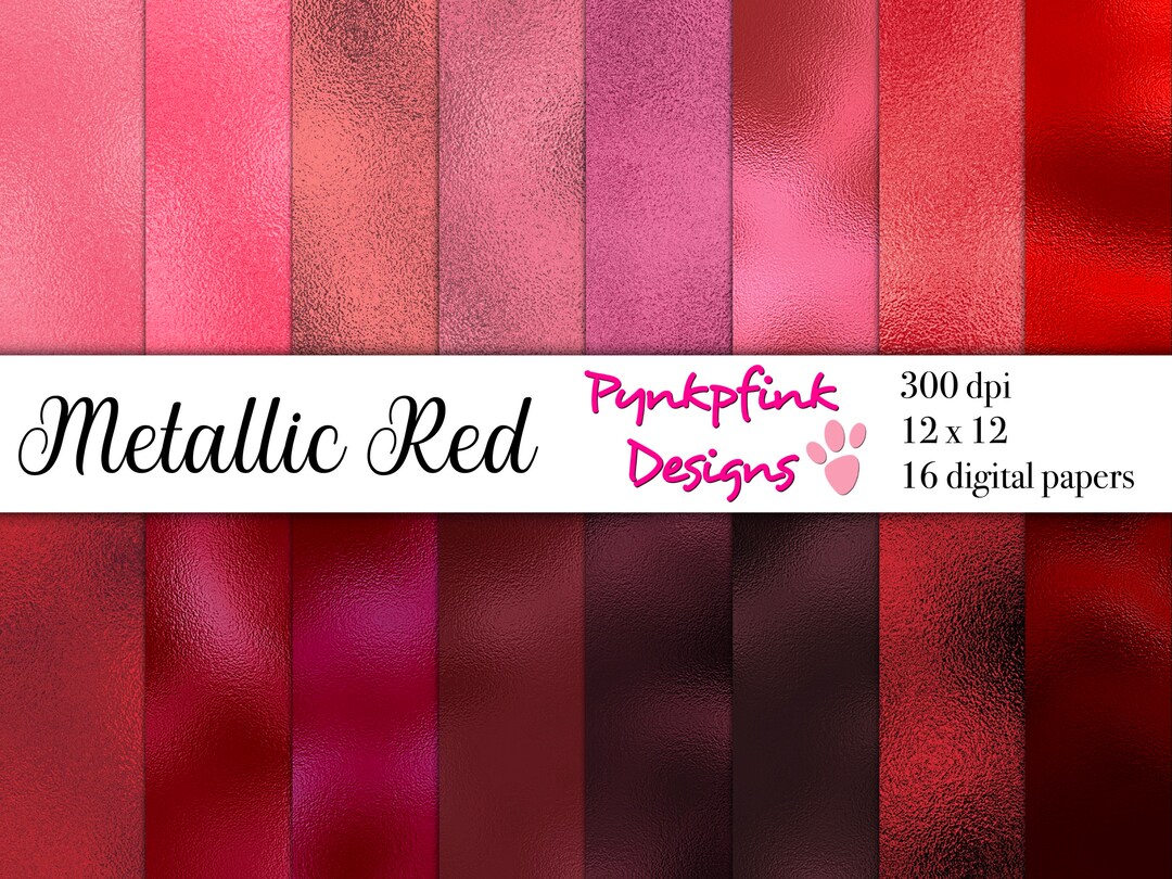 Metallic Red Digital Paper Set: 12x12 Textures (digital Download) - Etsy