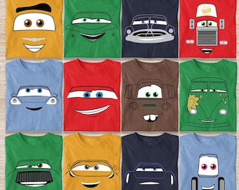 Disney Cars Face Outline Family Matching Shirt, Cars Group Shirt, Disney Vacation, Disney Cars Shirt, Disney Birthday Crew, Cars Pixar Shirt