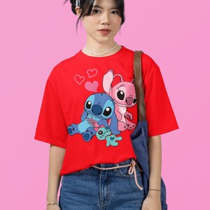 Stitch and Angel Valentine's Day Shirt, Disney Valentine's Day Shirt, Lilo and Stitch Shirt, Disney Shirt, Stitch Shirt, Stitch and Angel image 6