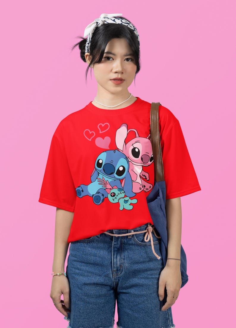 Stitch and Angel Valentine's Day Shirt, Disney Valentine's Day Shirt, Lilo and Stitch Shirt, Disney Shirt, Stitch Shirt, Stitch and Angel image 6
