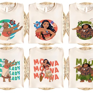 Camiseta de Moana de Disney, camiseta Hei Hei, princesa Disney, camiseta de Moana Pua, camiseta de Maui, camiseta de cumpleaños de Moana, camiseta de vacaciones familiares de Disney imagen 1