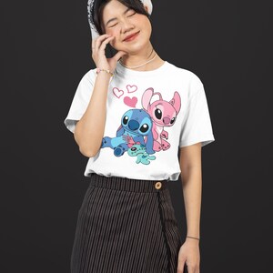 Stitch and Angel Valentine's Day Shirt, Disney Valentine's Day Shirt, Lilo and Stitch Shirt, Disney Shirt, Stitch Shirt, Stitch and Angel image 7