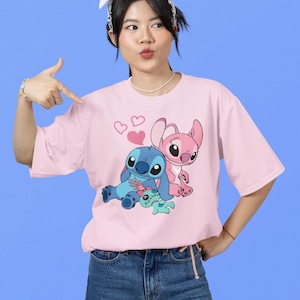 Stitch and Angel Valentine's Day Shirt, Disney Valentine's Day Shirt, Lilo and Stitch Shirt, Disney Shirt, Stitch Shirt, Stitch and Angel image 1