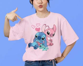 Stitch and Angel Valentine's Day Shirt, Disney Valentine's Day Shirt, Lilo and Stitch Shirt, Disney Shirt, Stitch Shirt, Stitch and Angel