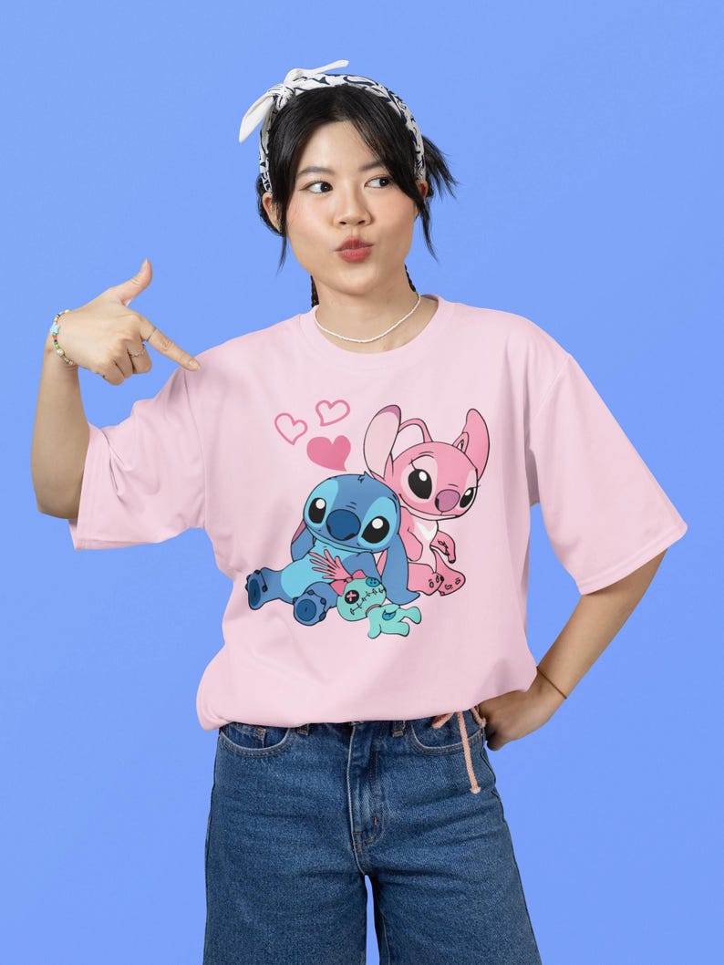 Stitch and Angel Valentine's Day Shirt, Disney Valentine's Day Shirt, Lilo and Stitch Shirt, Disney Shirt, Stitch Shirt, Stitch and Angel image 1