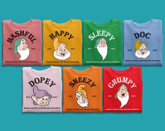 Seven Dwarfs Shirts, Snow White Shirt, Disney family shirts, Disney Group Shirts, Disney Friends Shirts, Unisex Disney Shirts, Seven Dwarfs