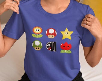 Vintage Super Mario Shirt, Mario & Friend Party Matching Tee, Mario Family Shirt, Mario Gift, Mario Group Birthday Shirt, Kids Birthday Gift