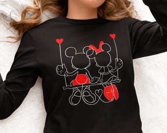 Mickey And Minnie Happy Valentines Day Shirt, Disney Valentine's Shirt, Disney Castle Tee, Disney Couple Shirt, Happy Valentine's Day Shirt