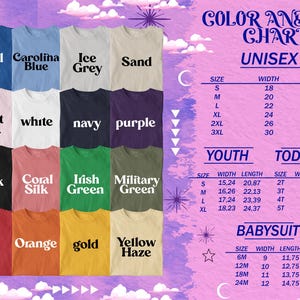 a poster with different colors of clothes on it