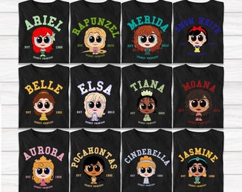 Disney Princesses Shirts, Disney Family Vacation Shirt, Halloween Matching Tee, Princess Est. Shirts, Retro Princess Shirt, Magical Kingdom