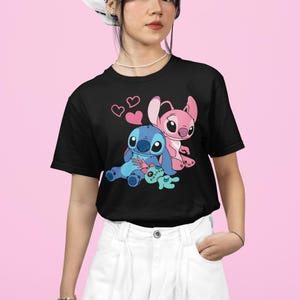 Stitch and Angel Valentine's Day Shirt, Disney Valentine's Day Shirt, Lilo and Stitch Shirt, Disney Shirt, Stitch Shirt, Stitch and Angel image 2