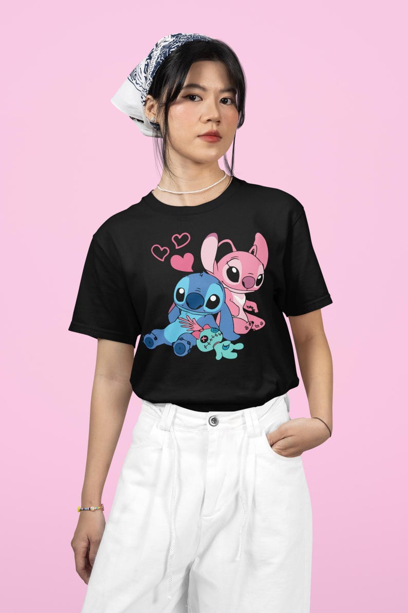 Stitch and Angel Valentine's Day Shirt, Disney Valentine's Day Shirt, Lilo and Stitch Shirt, Disney Shirt, Stitch Shirt, Stitch and Angel image 2