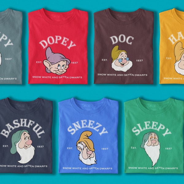 Seven Dwarfs Shirts, Snow White Shirt, Disney family shirts, Disney Group Shirts, Disney Friends Shirts, Unisex Disney Shirts, Seven Dwarfs