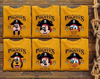 Disney Mickey and Friends Pirate Shirt, Pirates of the Caribbean, Disney Family Cruise Trip Shirt, Yo Ho Yo Ho A Pirate's Life for Me