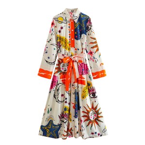 Women Bohemian Dress 2024 Summer Fashion Design Beach Holiday Summer Casual Midi Dress zdjęcie 2