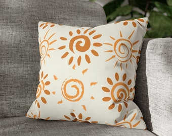 Sunshine Pillow Cover: Kids Nursery Decor, Spiral Sun Design