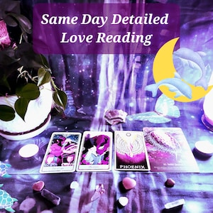 Lectura de amor detallada el mismo día con fotos de tarjetas y mensaje intuitivo
