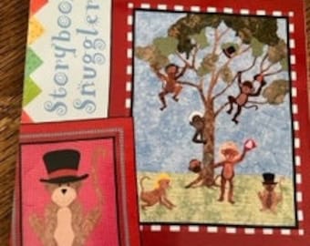 Monkey Business Storybook snugglers / Monkey Business baby blanket instructions / Putting on the Ritz pattern / Monkey quilt pattern