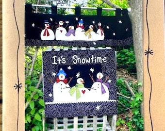 It’s Snowtime Quilt Pattern by Bloomin' Minds | Whimsical Winter Wall hanging | Snowman Appliqué Pattern