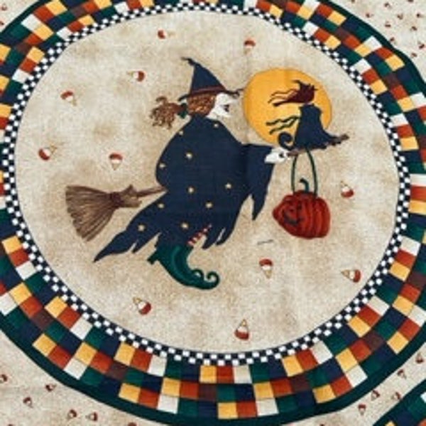 DIY Round Halloween Placemats / Round Placemats / DIY Circle Halloween Placemats / Witch Cat Halloween Placemats / Halloween Round Placemats