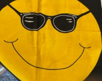 Smiley Pillow panel / Smiley Pillow Panel Fabric: Spread Happiness with this Vibrant and Joyful Design