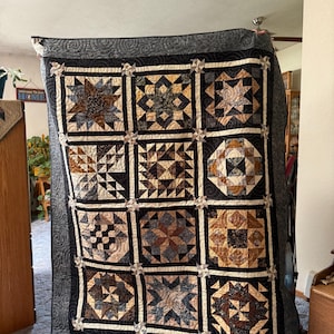 Handmade Batik Sampler Quilt 74x60 | Colorful Patchwork Throw, Artisan Quilted Item