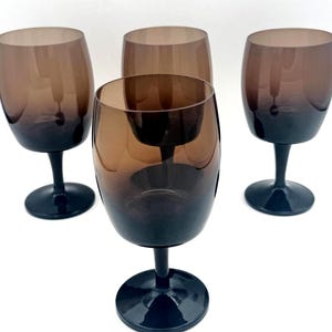 Gorham Reizart Brown Goblets Set 4 West Germany MCM Stemware