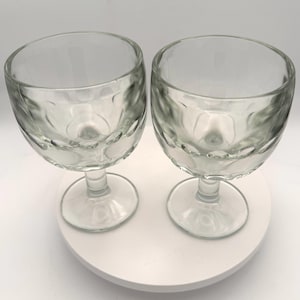 Thumbprint Goblets. 6&quot; x 3 3/4&quot; Base Diameter 3&quot; Set of 2