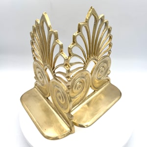 Art Deco Brass Bookends Set of 2 1960&#39;s MCM