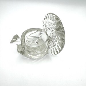 Avon Shimmering Peacock Clearfire Transparent Glass 1979 Tea Light Holder