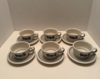 Pfaltzgraff Yorktowne Set of 6 Cups and Saucers 1 1/4 Cup Capacity