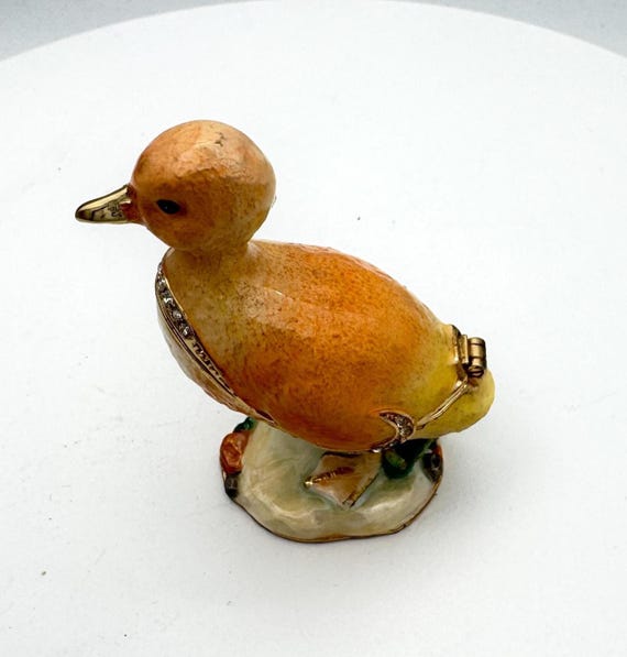 Kubla Crafts Pewter & Enamel Duckling Trinket Box - image 3
