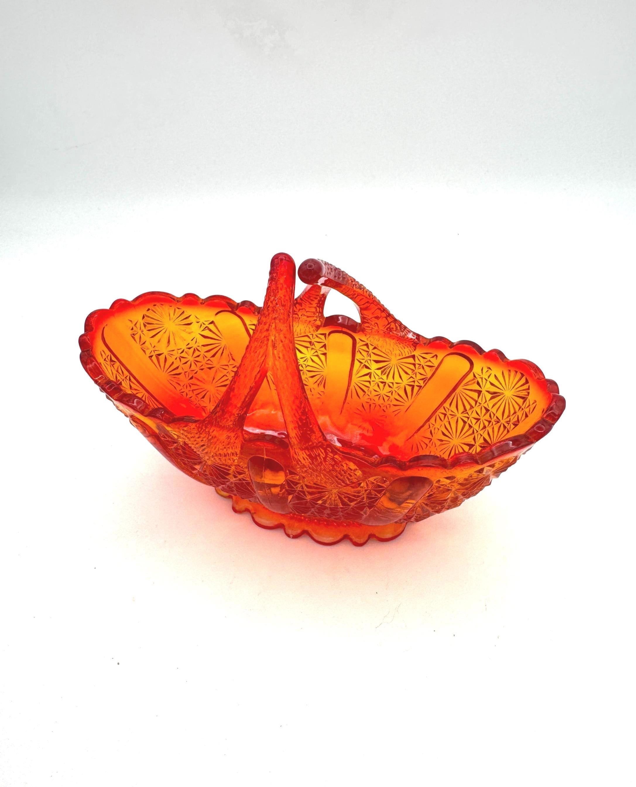 Fenton Daisy Button Glass Basket - Etsy