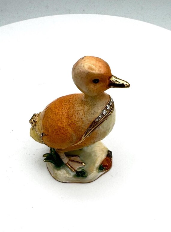 Kubla Crafts Pewter & Enamel Duckling Trinket Box - image 5