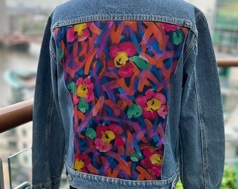 Liberty London Pure Silk and NWT Levi Denim Jacket - Size S. All sizes available in Custom Orders