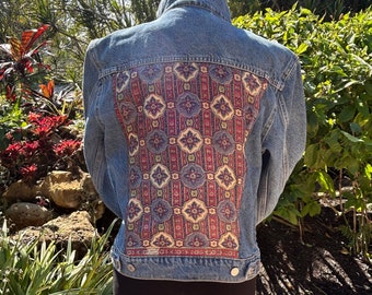 Liberty London Vintage Silk Scarf and NWT Levi Denim Jean Jacket - Size S
