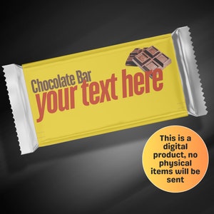 Custom Chocolate Bar Label, Custom Candy Bar Wrapper, Personalized Party Favor, Canva Template Label