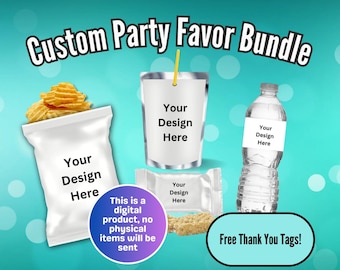 Personalized Party Bundle, Printable DIY Party, Custom Birthday Party, Custom Favors, Custom Snack Labels, Printable Party Supply