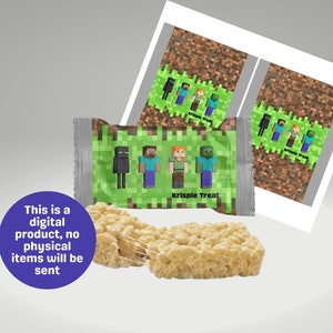 Minecraft Party Kit, Minecrafter Birthday Wrappers, Instant Download ...