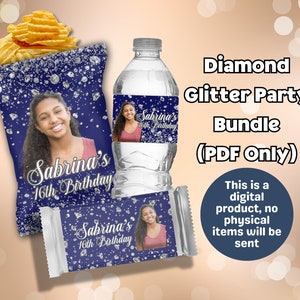 Diamond Glitter Party Treats: Custom Photo Wrappers (PDF)
