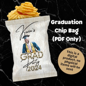 Personalized Graduation Chip Bag, Custom Chip Bag Party Favor, Chip Bag Labels, Graduation Party, Birthday Party Favor, Gifts for Him