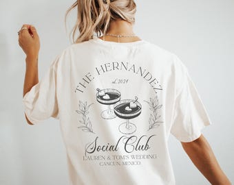 Custom Event Social Club Tee, Luxury Comfort Colors Shirt, Cute Wedding Tee, Personalized Text Shirt, Bach T-Shirt
