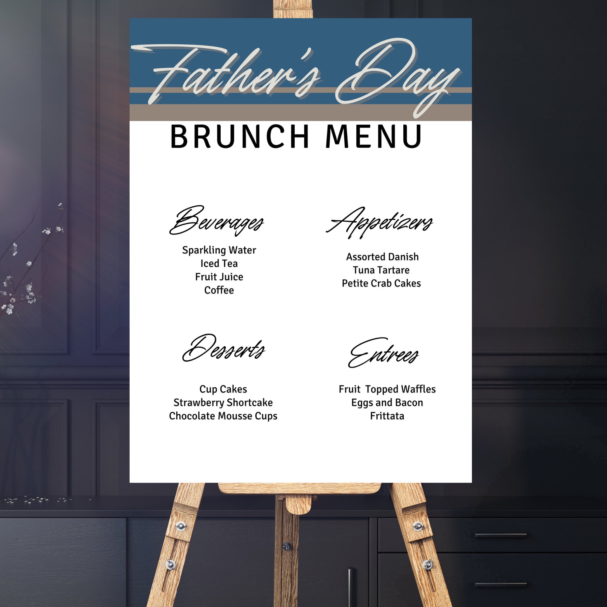 Fathers Day Brunch Menu Sign Template, Custom Menu Sign, Edit Menu ...