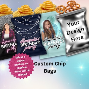 Personalized Chip Bags, Custom Chip Bag Party Favor, Chip Bag Labels, Kids Bday Party, Graduation Party, Bachelorette Party Favor