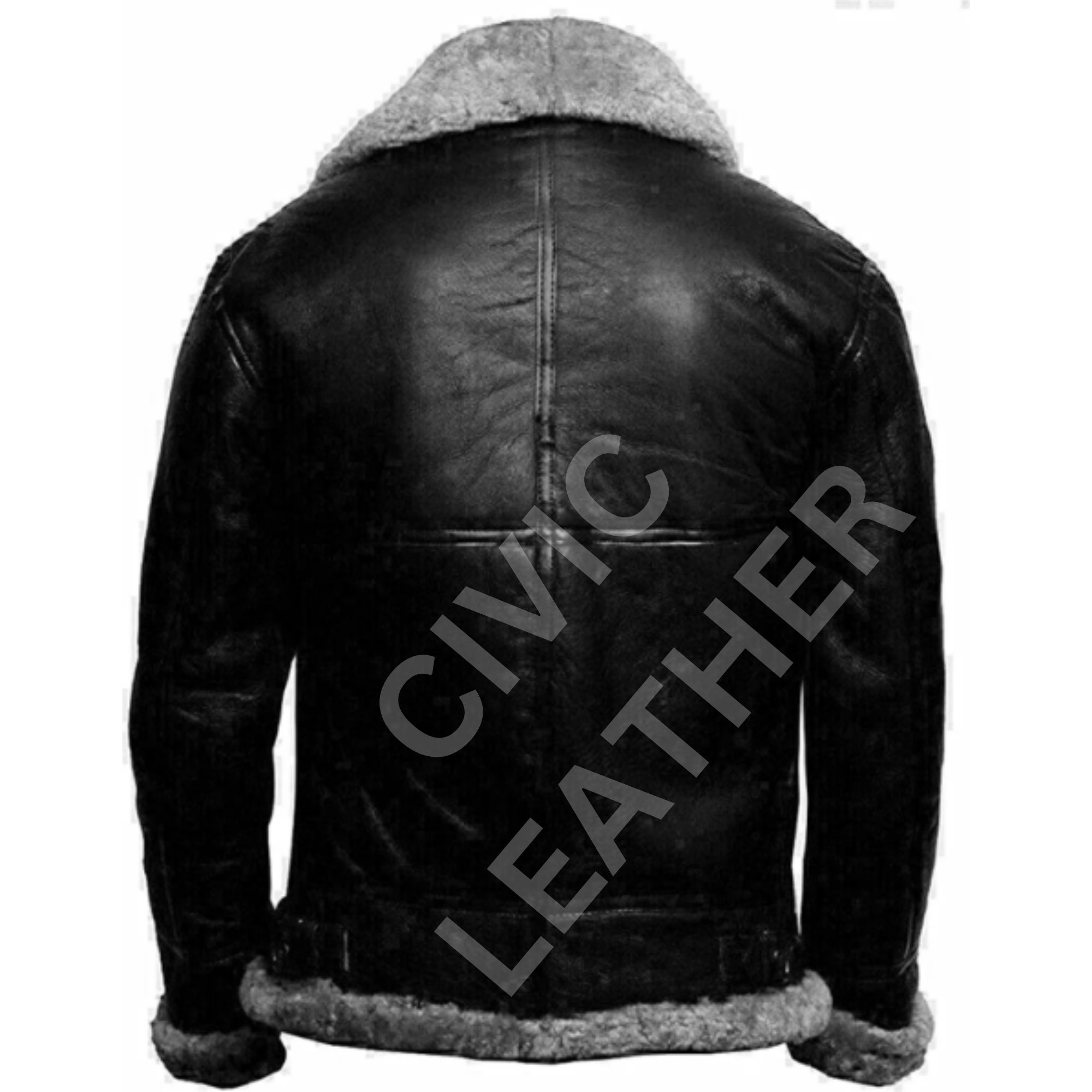 Men's RAF Aviator Pilot Flying Real Sheep Leather Jacket Black Bomber ...