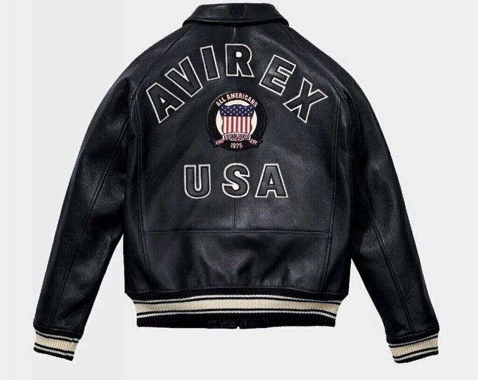 Vintage Avirex Type A-2 Leather Bomber Jacket 50th Anniversary - Etsy