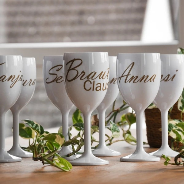 Personalized Plastic Wine Glasses Etsy