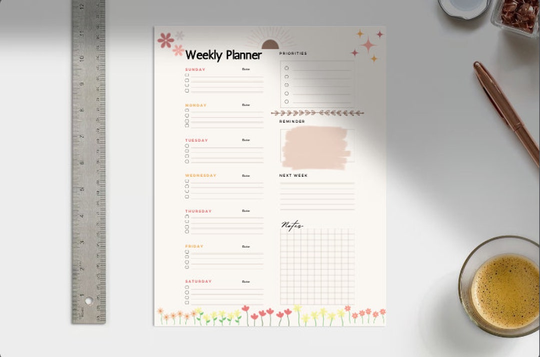 Weekly Planner EDITABLE Weekly Schedule, Daily Planner, Undated Planner ...