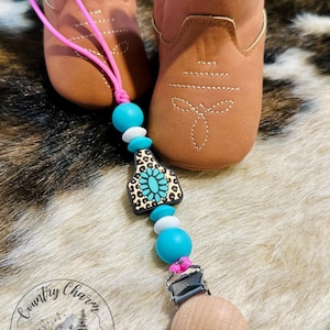 Pacifier Clip Personalized|Custom Paci Holder|Binky Clip|Baby Gift| Baby|Baby Shower Gift|Newborn Wooden Clip| Western pacifier holder|