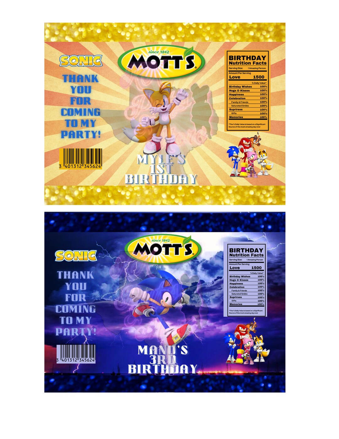 Sonic Fruit Snack Mix Party Treats Birthday Snacks Etsy